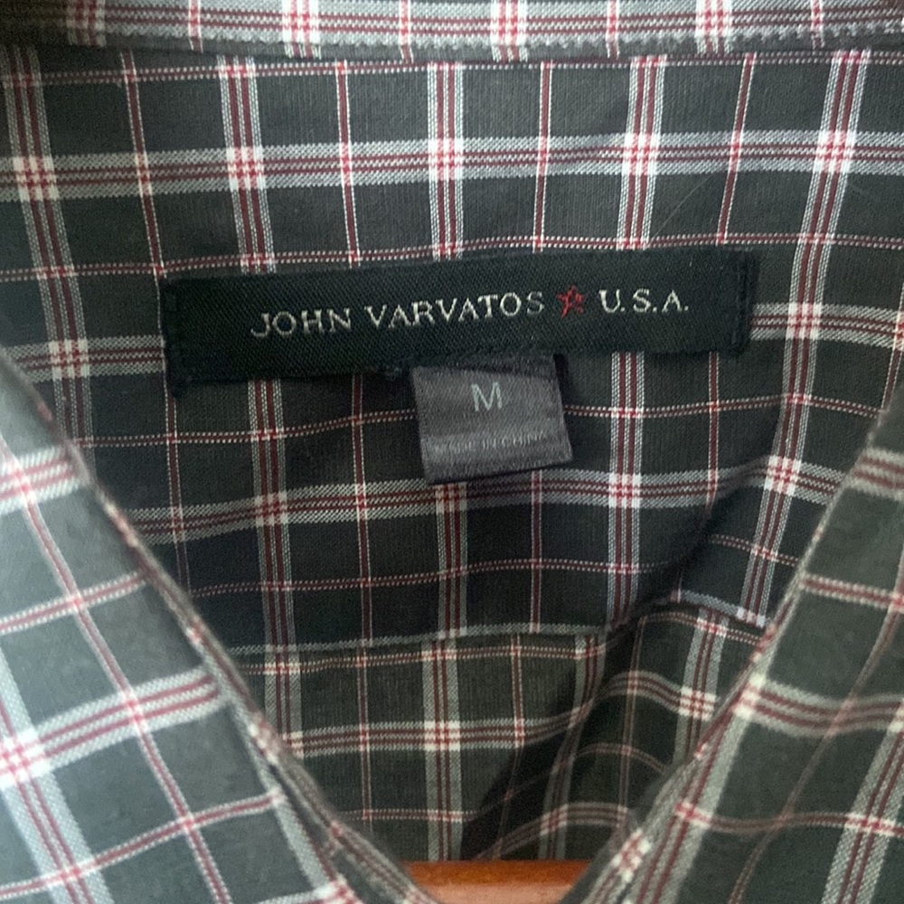 John Varvatos button up dress shirt plaid print - Picture 2 of 3